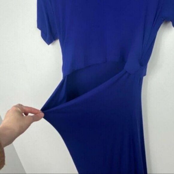 Revolve LNA Blue Maxi Dress Modal Open Back Slit‎ Whitley Size XS Short Sleeve - Picture 7 of 10